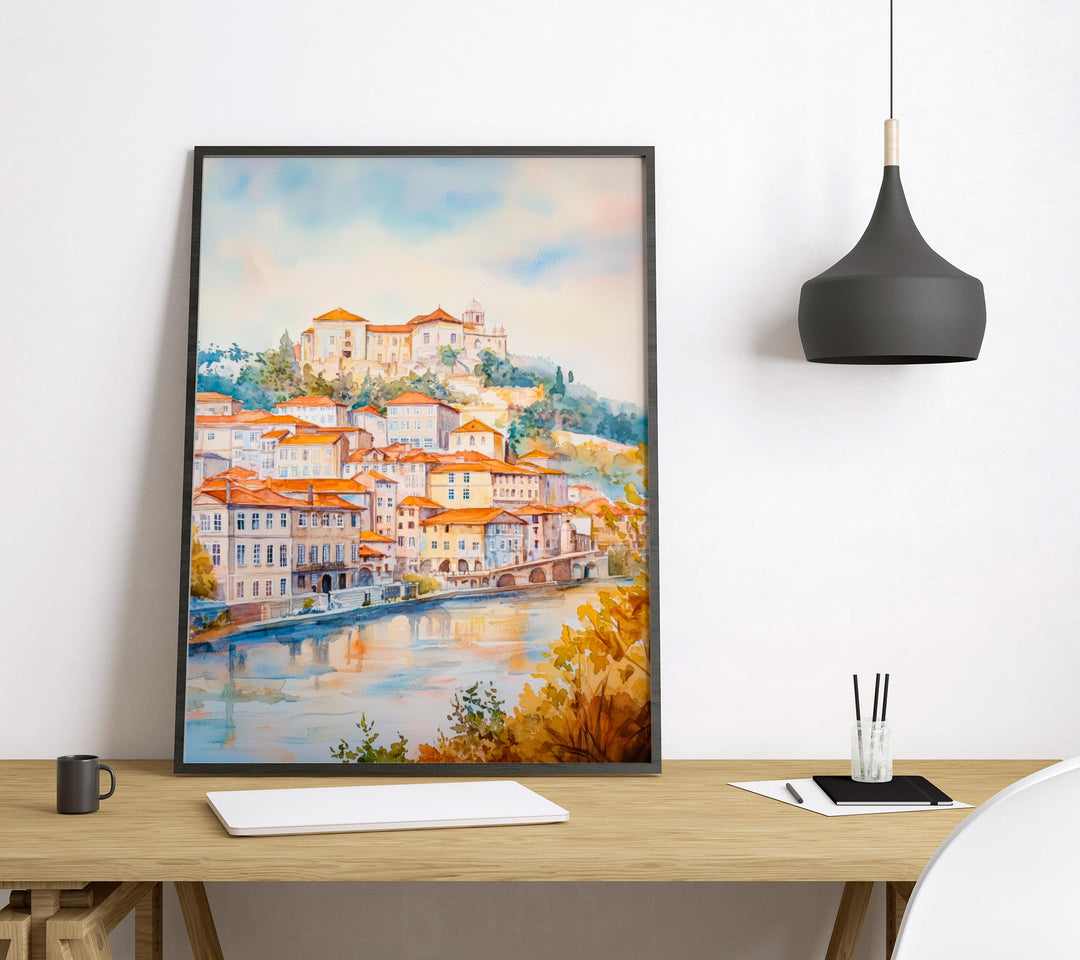 Coimbra watercolor poster Wall Art Coimbra Wall Hanging Home Décor Coimbra Gift Art Lovers Portugal Art Lover Gift Portugal wall art