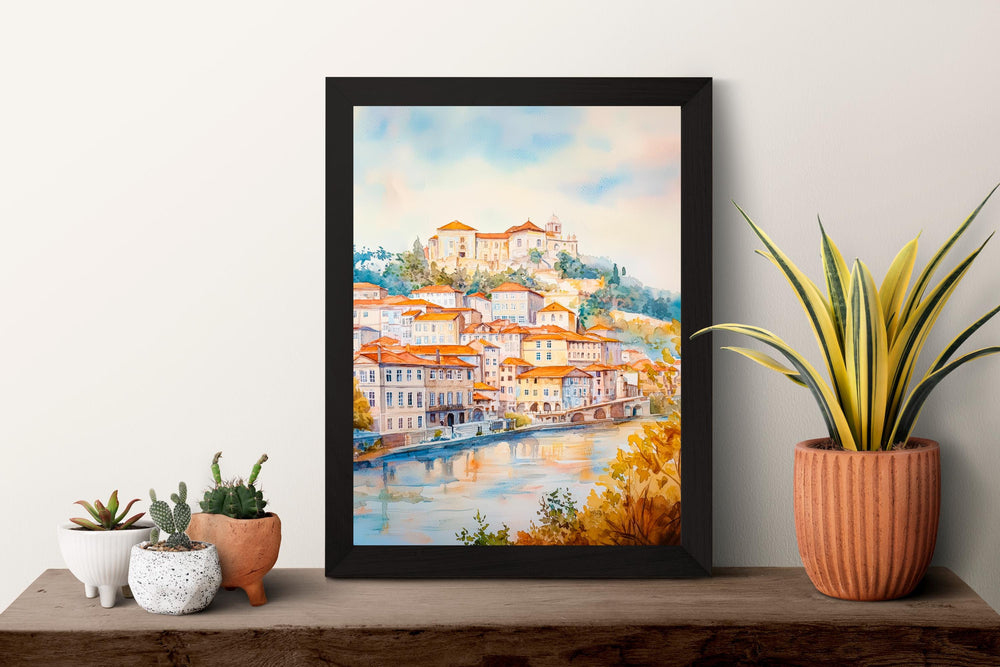 Coimbra watercolor poster Wall Art Coimbra Wall Hanging Home Décor Coimbra Gift Art Lovers Portugal Art Lover Gift Portugal wall art
