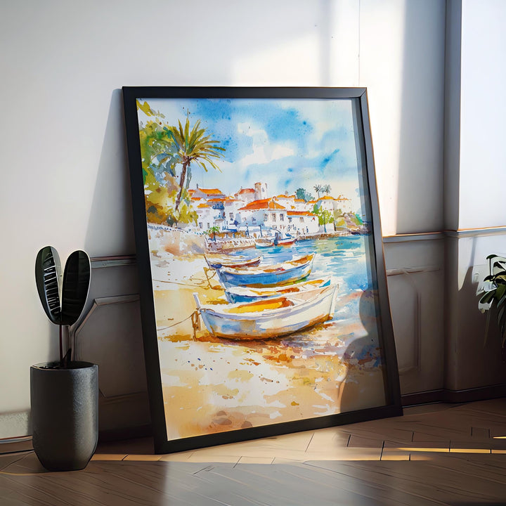 Cascais watercolor poster Wall Art Cascais Wall Hanging Home Décor Cascais Gift Art Lovers Portugal Art Lover Gift Portugal wall art