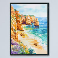 Algarve watercolor poster Wall Art Algarve Wall Hanging Home Décor Algarve Gift Art Lovers Portugal Art Lover Gift Portugal wall art