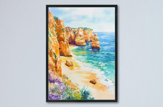 Algarve watercolor poster Wall Art Algarve Wall Hanging Home Décor Algarve Gift Art Lovers Portugal Art Lover Gift Portugal wall art