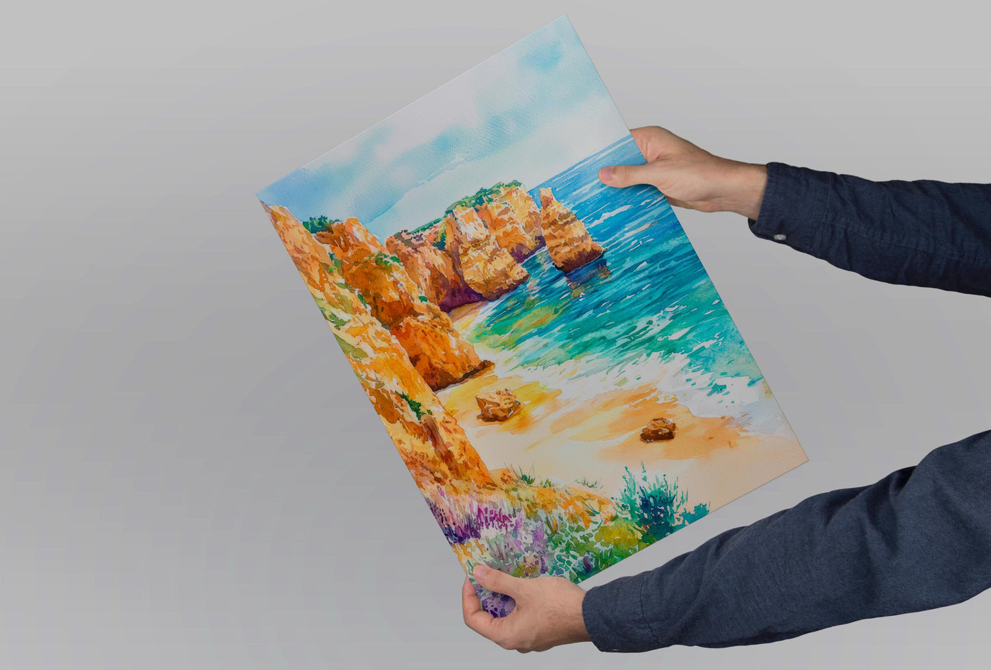 Algarve watercolor poster Wall Art Algarve Wall Hanging Home Décor Algarve Gift Art Lovers Portugal Art Lover Gift Portugal wall art