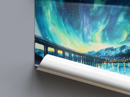 Tromso watercolor poster Wall Art Tromso Wall Hanging Home Décor Tromso Gift Art Lovers Norway Art Lover Gift Norway wall art