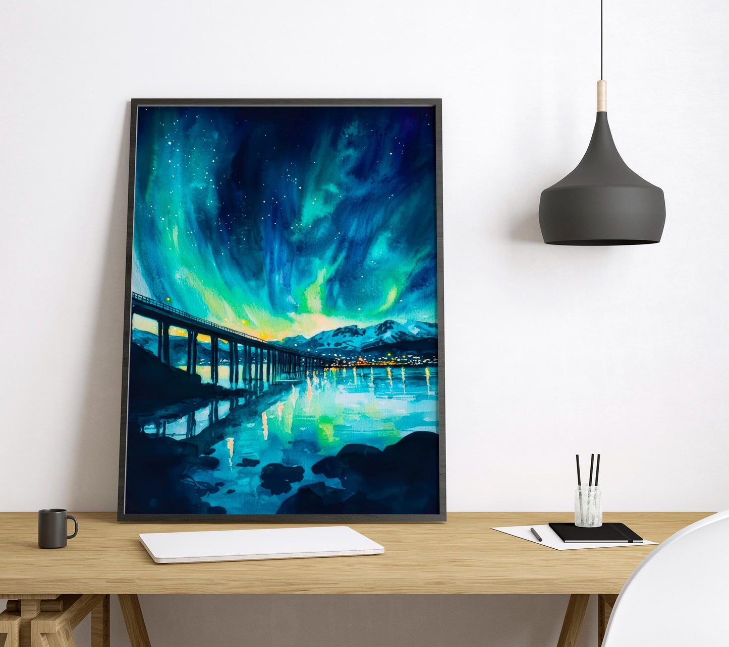 Tromso watercolor poster Wall Art Tromso Wall Hanging Home Décor Tromso Gift Art Lovers Norway Art Lover Gift Norway wall art
