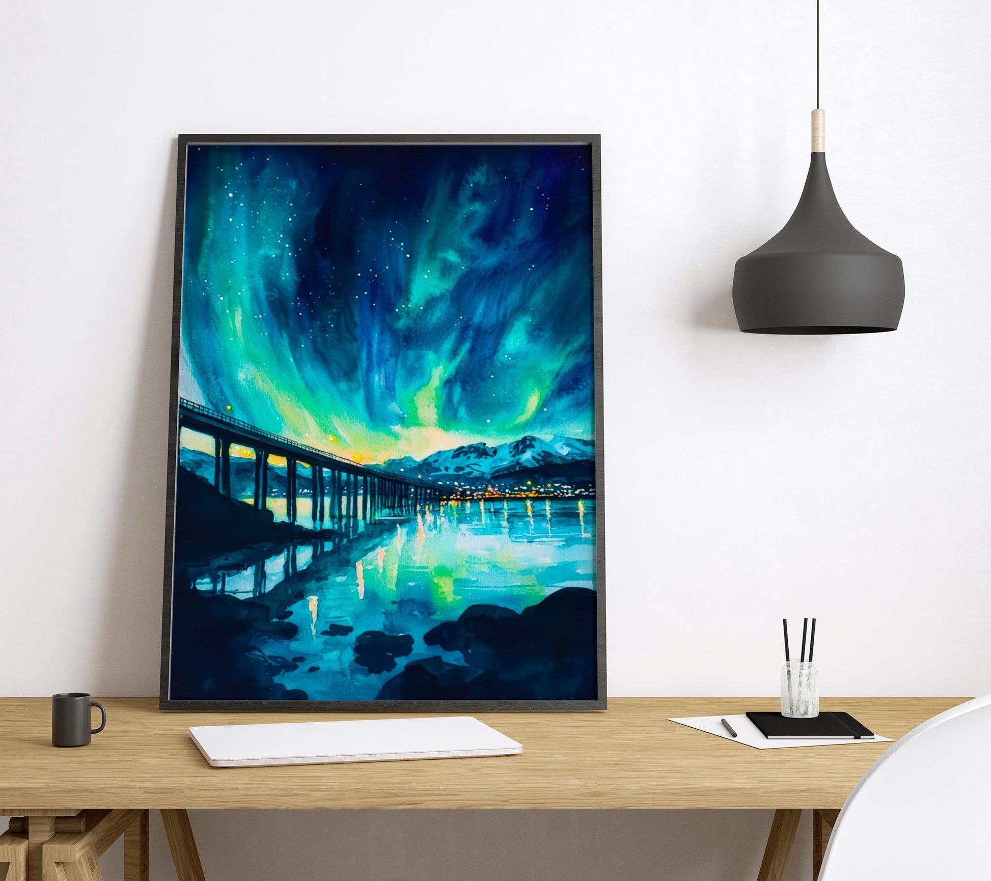 Tromso watercolor poster Wall Art Tromso Wall Hanging Home Décor Tromso Gift Art Lovers Norway Art Lover Gift Norway wall art