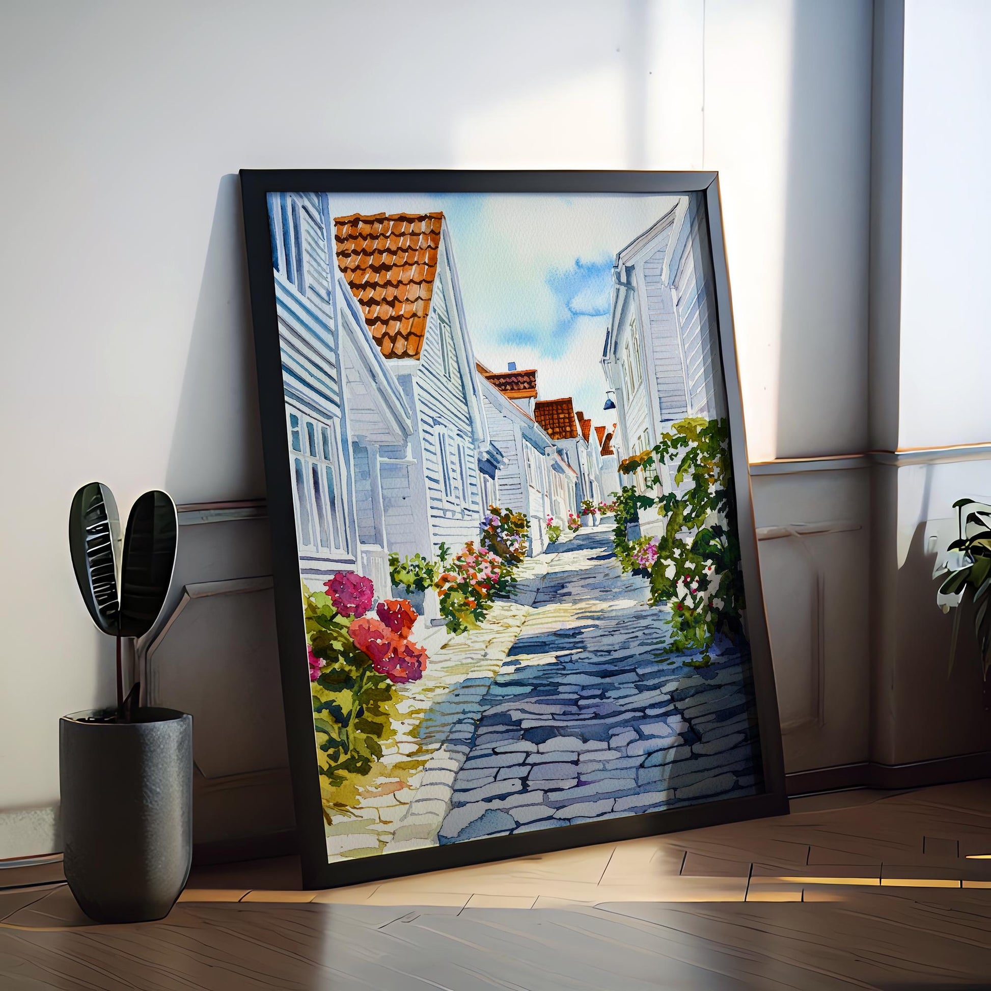 Stavanger watercolor poster Wall Art Stavanger Wall Hanging Home Décor Stavanger Gift Art Lovers Norway Art Lover Gift Norway wall art