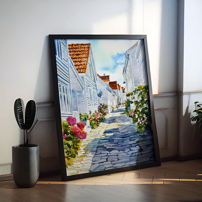 Stavanger watercolor poster Wall Art Stavanger Wall Hanging Home Décor Stavanger Gift Art Lovers Norway Art Lover Gift Norway wall art