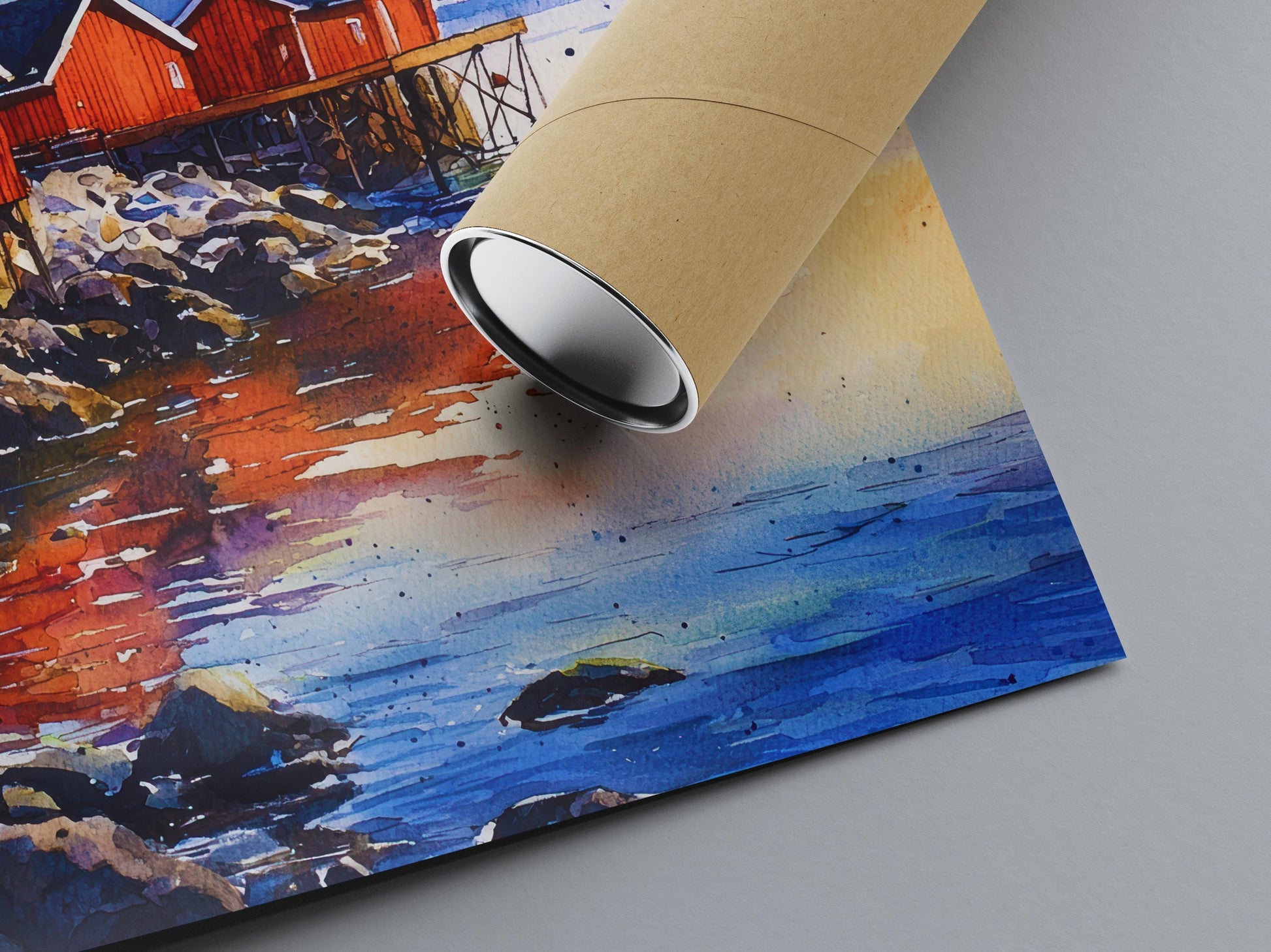 Lofoten Islands watercolor poster Wall Art Lofoten Islands Wall Hanging Home Décor Lofoten Islands Gift Art Lovers Norway Art Lover Gift