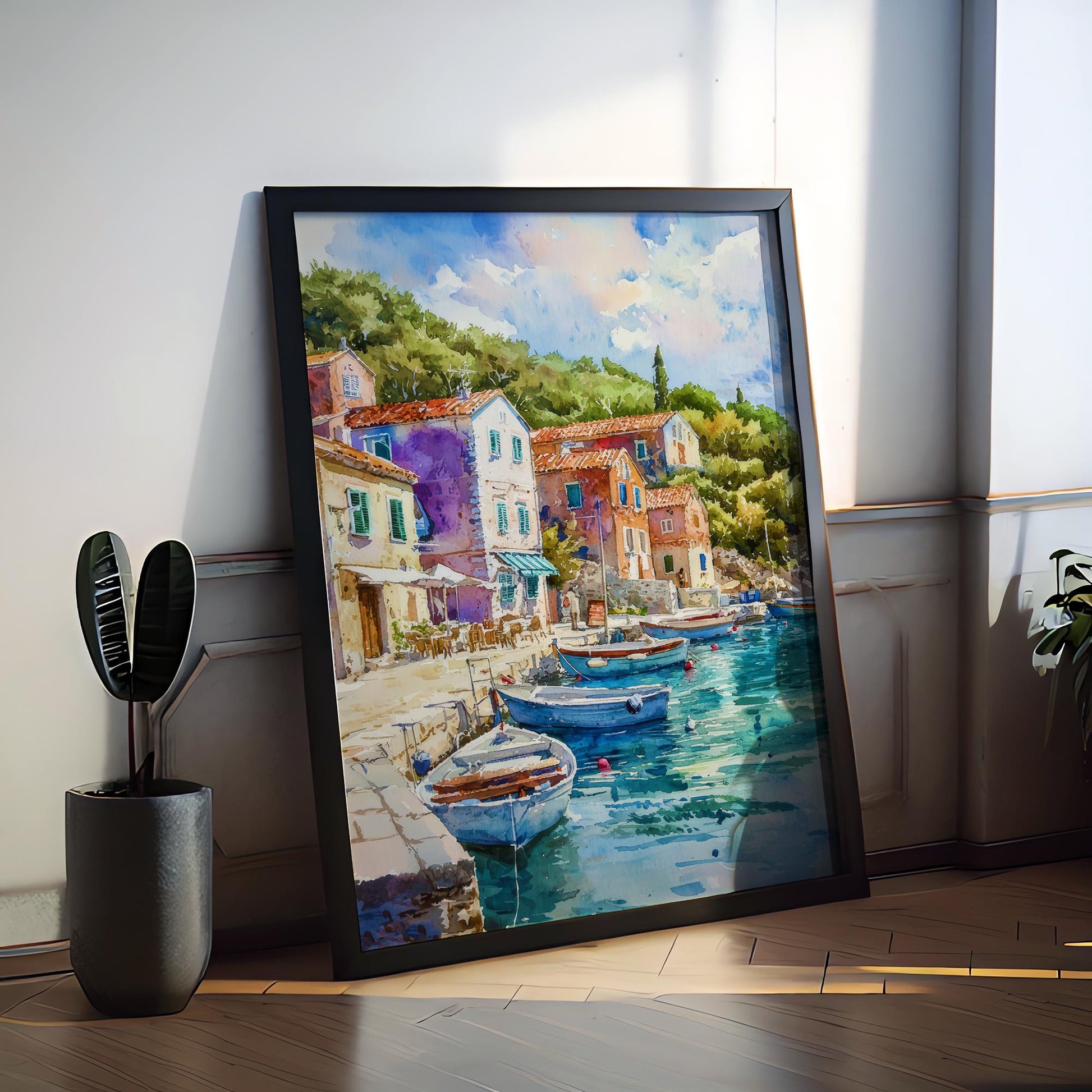 Vis Watercolor Poster Wall Art Vis Wall Hanging Home Décor Vis Gift Art Lovers Croatia Wall Art