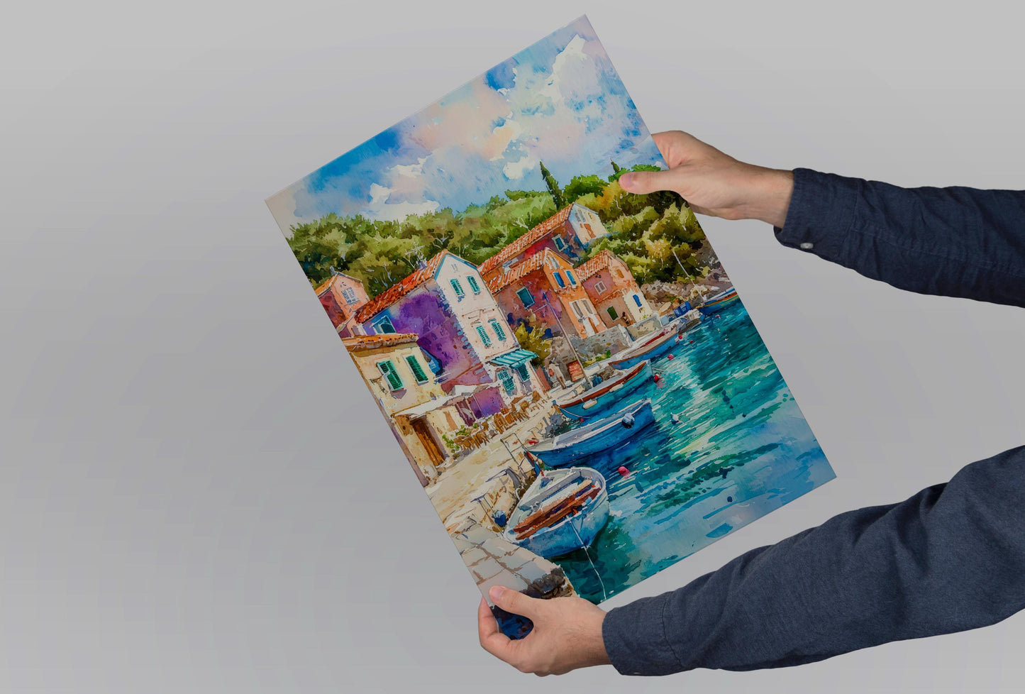 Vis Watercolor Poster Wall Art Vis Wall Hanging Home Décor Vis Gift Art Lovers Croatia Wall Art