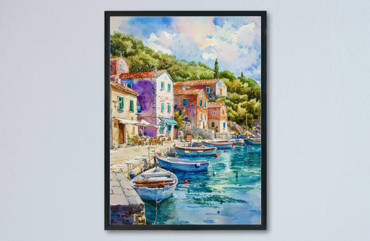 Vis Watercolor Poster Wall Art Vis Wall Hanging Home Décor Vis Gift Art Lovers Croatia Wall Art