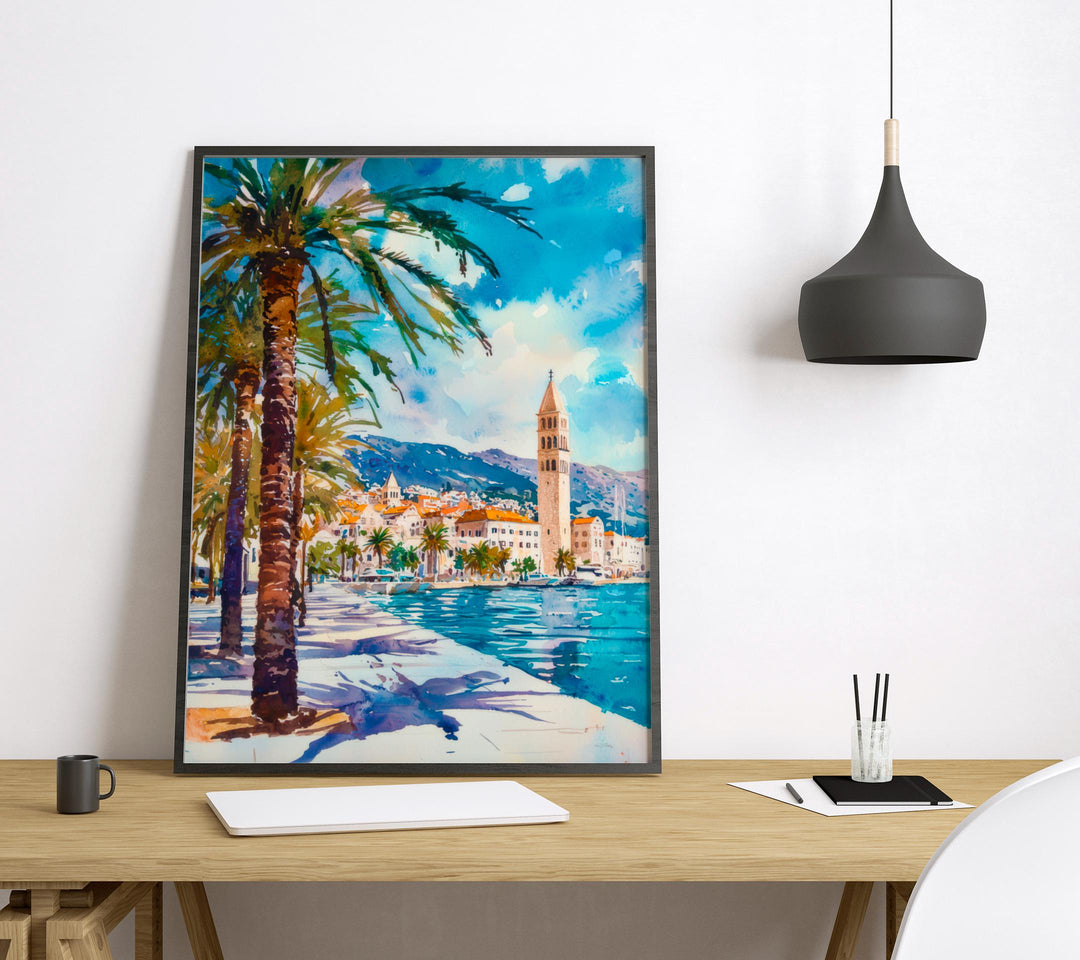 Split Watercolor Poster Wall Art Split Wall Hanging Home Décor Split Gift Art Lovers Croatia Wall Art