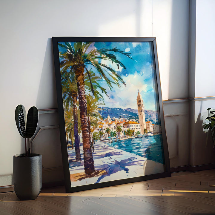 Split Watercolor Poster Wall Art Split Wall Hanging Home Décor Split Gift Art Lovers Croatia Wall Art