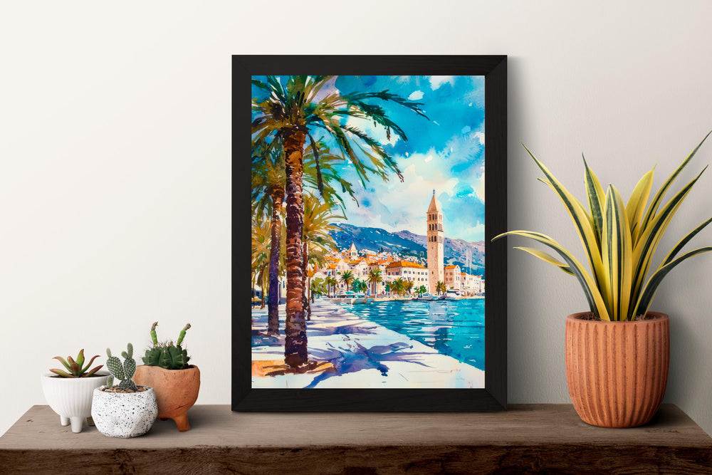 Split Watercolor Poster Wall Art Split Wall Hanging Home Décor Split Gift Art Lovers Croatia Wall Art