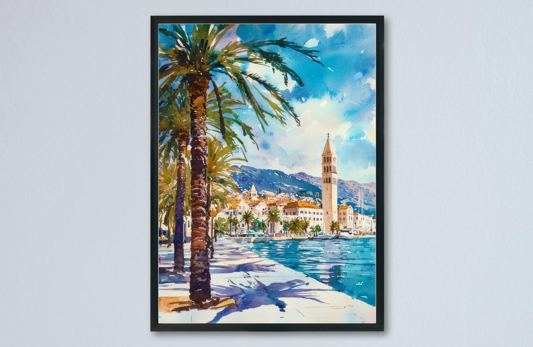 Split Watercolor Poster Wall Art Split Wall Hanging Home Décor Split Gift Art Lovers Croatia Wall Art