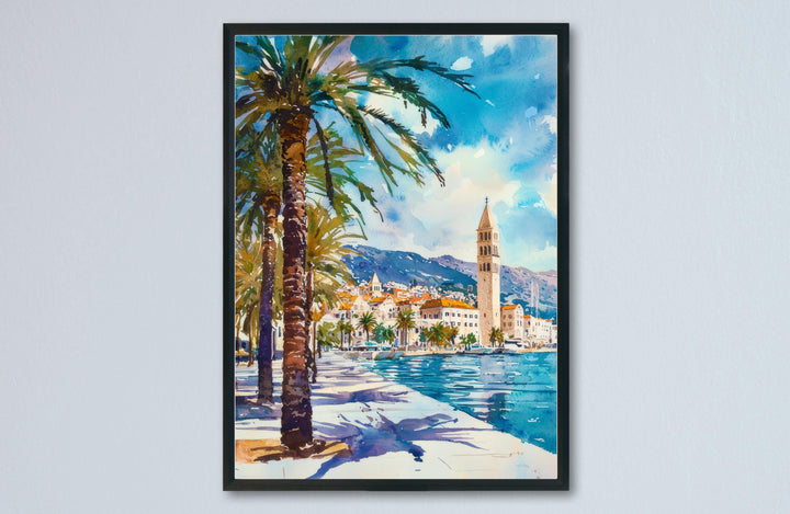 Split Watercolor Poster Wall Art Split Wall Hanging Home Décor Split Gift Art Lovers Croatia Wall Art