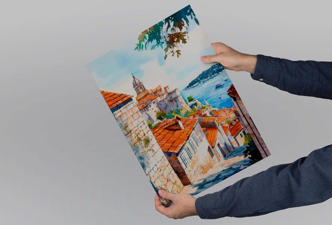 Sibenik Watercolor Poster Wall Art Sibenik Wall Hanging Home Décor Sibenik Gift Art Lovers Croatia Wall Art