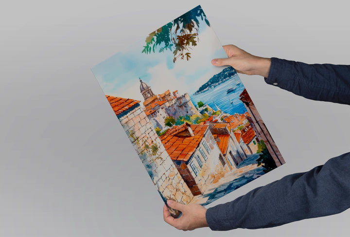 Sibenik Watercolor Poster Wall Art Sibenik Wall Hanging Home Décor Sibenik Gift Art Lovers Croatia Wall Art