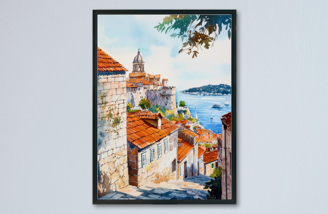 Sibenik Watercolor Poster Wall Art Sibenik Wall Hanging Home Décor Sibenik Gift Art Lovers Croatia Wall Art