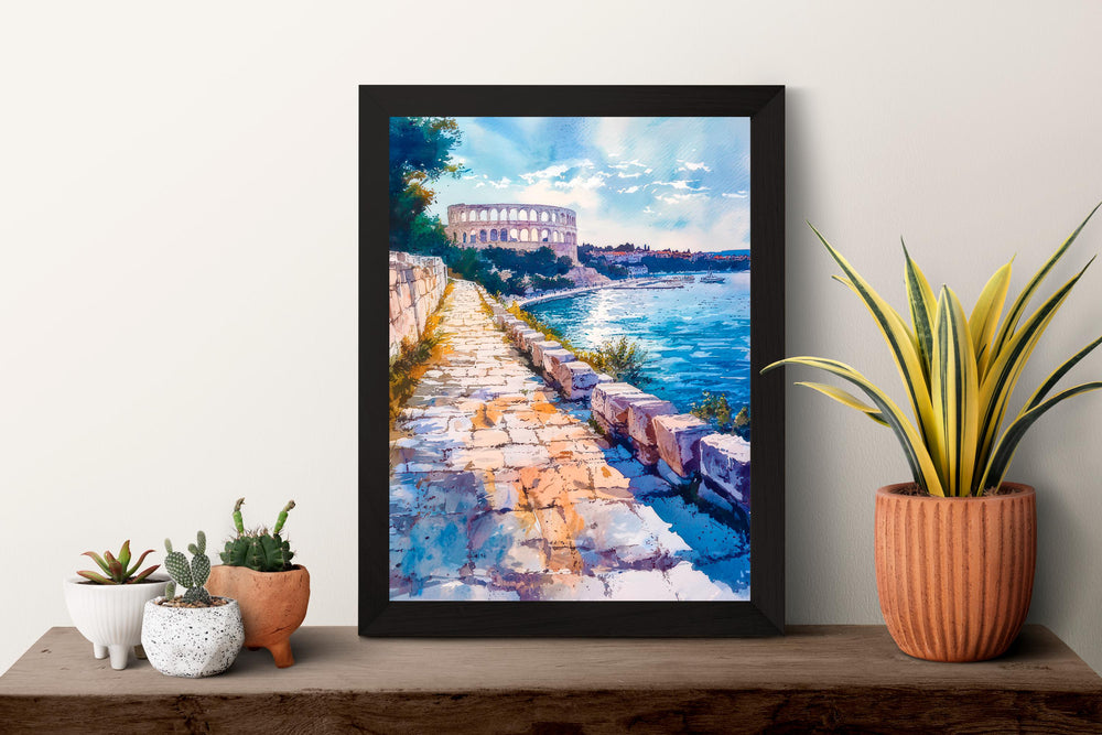 Pula Watercolor Poster Wall Art Pula Wall Hanging Home Décor Pula Gift Art Lovers Croatia Wall Art