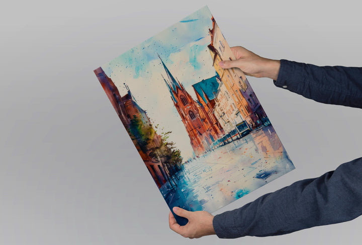 Osijek Watercolor Poster Wall Art Osijek Wall Hanging Home Décor Osijek Gift Art Lovers Croatia Wall Art