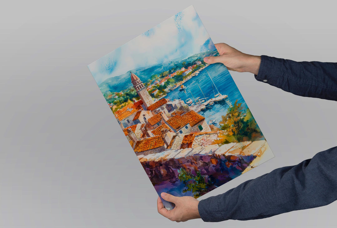Korcula Watercolor Poster Wall Art Korcula Wall Hanging Home Décor Korcula Gift Art Lovers Croatia Wall Art Korcula Travel Poster Gift
