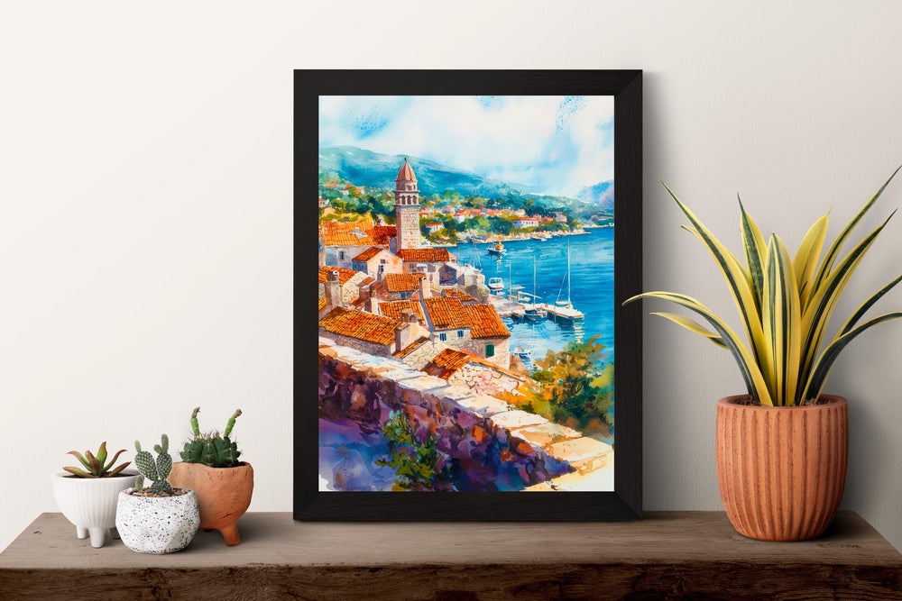Korcula Watercolor Poster Wall Art Korcula Wall Hanging Home Décor Korcula Gift Art Lovers Croatia Wall Art Korcula Travel Poster Gift