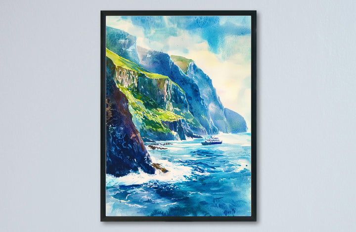 Slieve League Watercolor Poster Wall Art Slieve League Wall Hanging Home Décor Slieve League Gift Art Lovers Ireland Wall Art Slieve League