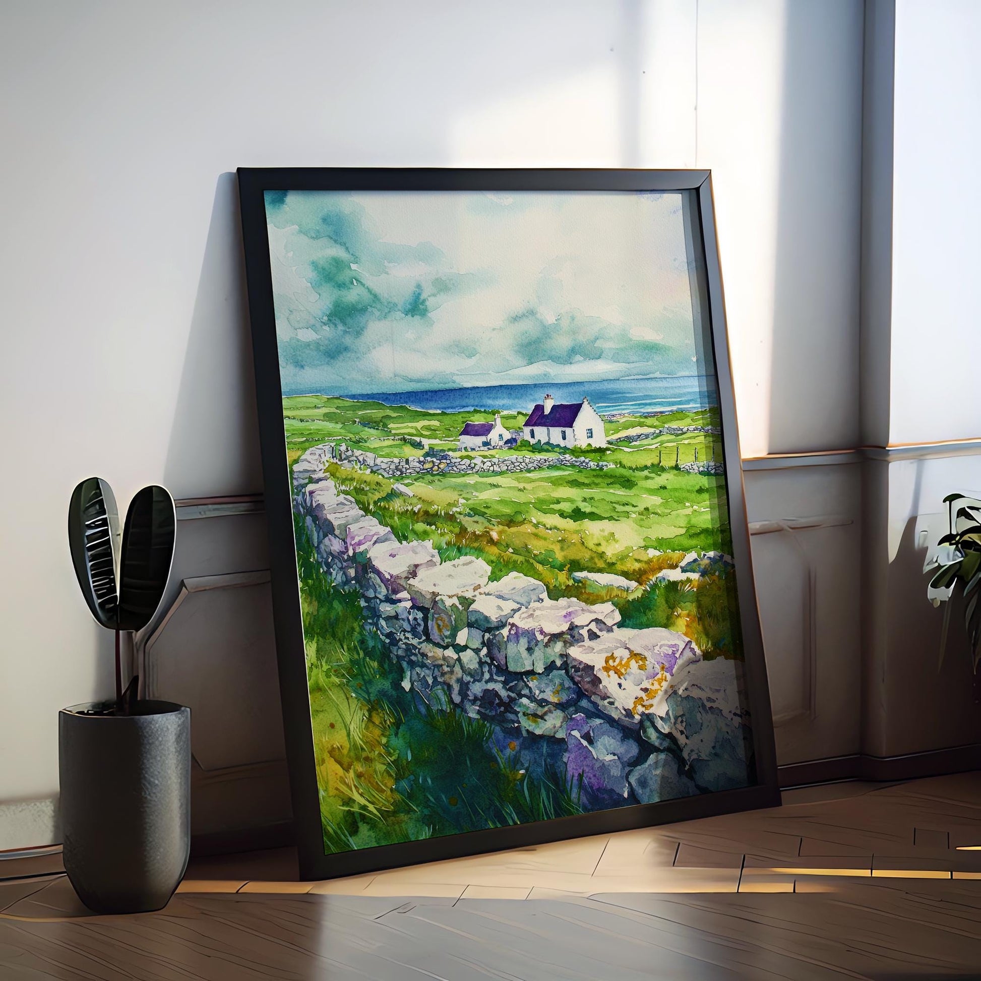 Aran Islands Watercolor Poster Wall Art Aran Islands Wall Hanging Home Décor Aran Islands Gift Art Lovers Ireland Wall Art Aran Islands