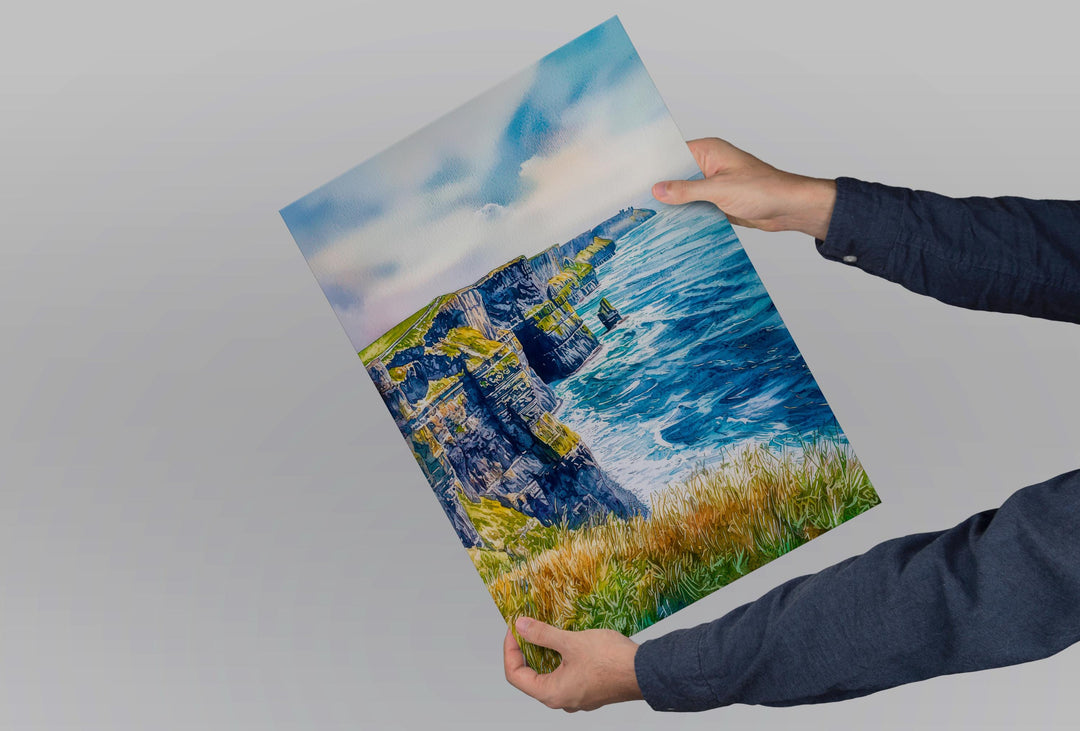Cliffs of Moher Watercolor Poster Wall Art Cliffs of Moher Wall Hanging Home Décor Cliffs of Moher Gift Art Lovers Ireland Wall Art