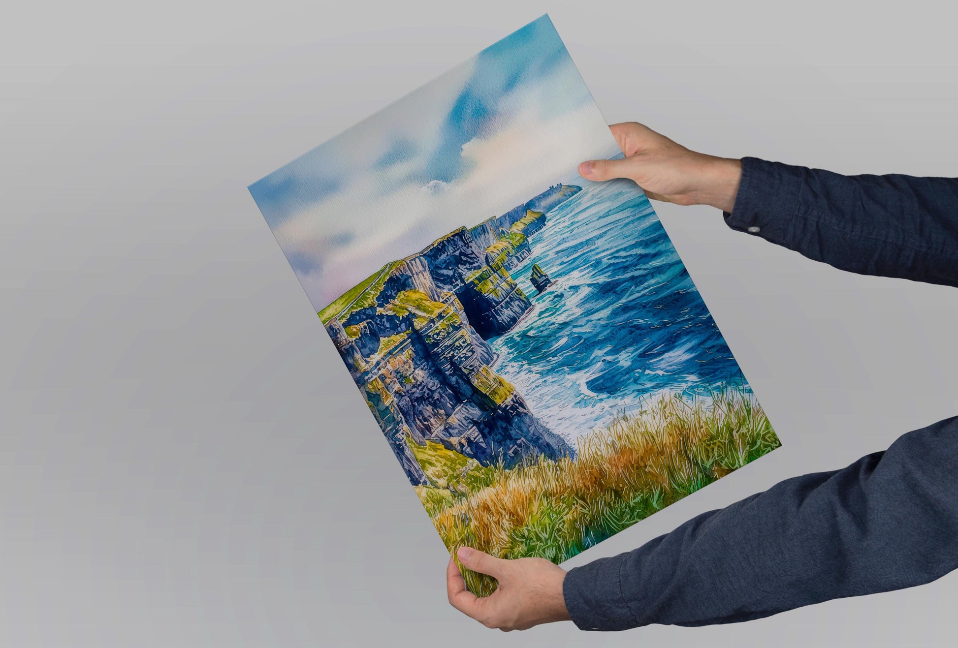 Cliffs of Moher Watercolor Poster Wall Art Cliffs of Moher Wall Hanging Home Décor Cliffs of Moher Gift Art Lovers Ireland Wall Art