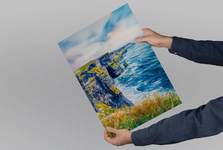 Cliffs of Moher Watercolor Poster Wall Art Cliffs of Moher Wall Hanging Home Décor Cliffs of Moher Gift Art Lovers Ireland Wall Art