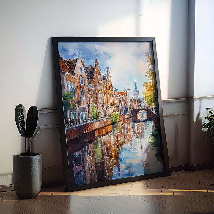 Leiden Watercolor Poster Wall Art Leiden Wall Hanging Home Décor Leiden Gift Art Lovers Netherlands Art Lover Gift