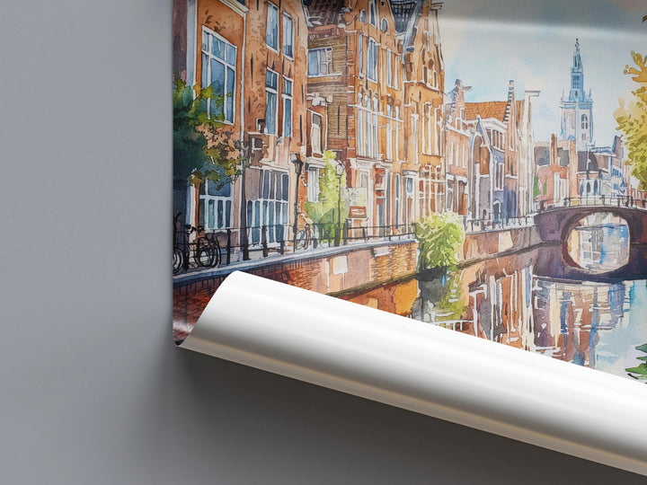 Leiden Watercolor Poster Wall Art Leiden Wall Hanging Home Décor Leiden Gift Art Lovers Netherlands Art Lover Gift