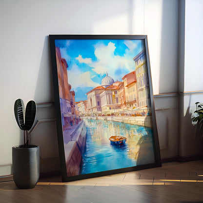 Trieste Watercolor Poster Wall Art Trieste Wall Hanging Home Décor Trieste Gift Art Lovers Italy Art Lover Gift, Italian Cityscape Travel