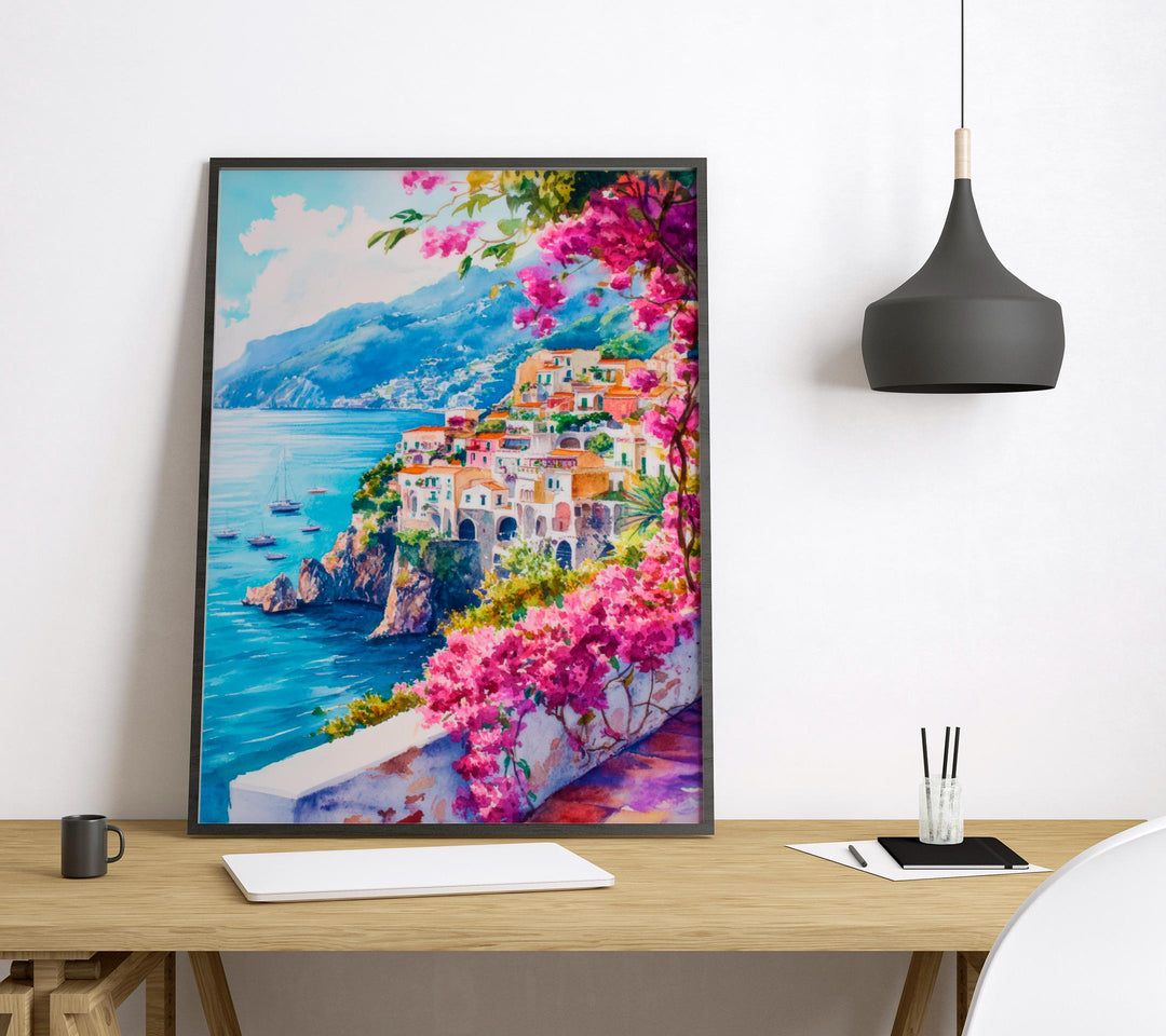 Sorrento Watercolor Poster Wall Art Sorrento Wall Hanging Home Décor Sorrento Gift Art Lovers Italy Art Lover Gift, Italian Cityscape Travel