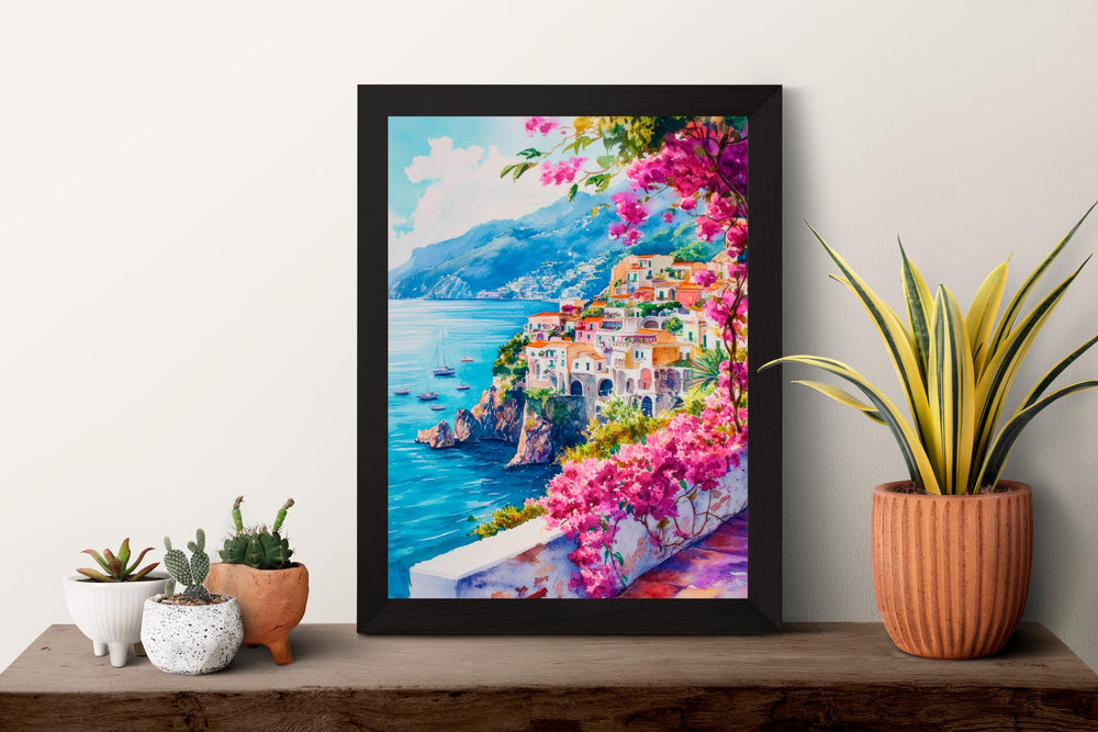 Sorrento Watercolor Poster Wall Art Sorrento Wall Hanging Home Décor Sorrento Gift Art Lovers Italy Art Lover Gift, Italian Cityscape Travel