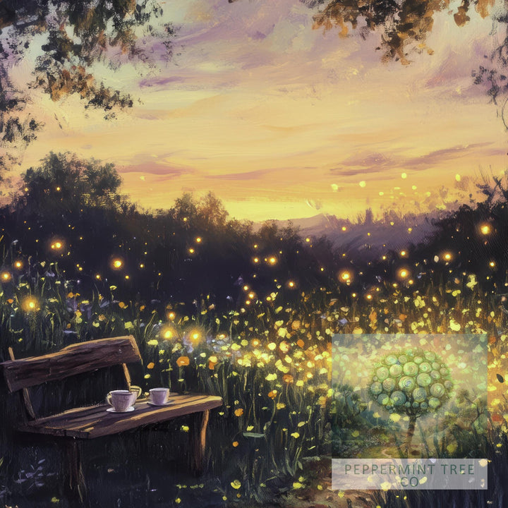 Buttercup Fireflies Print: Vintage Cottagecore Nature Art