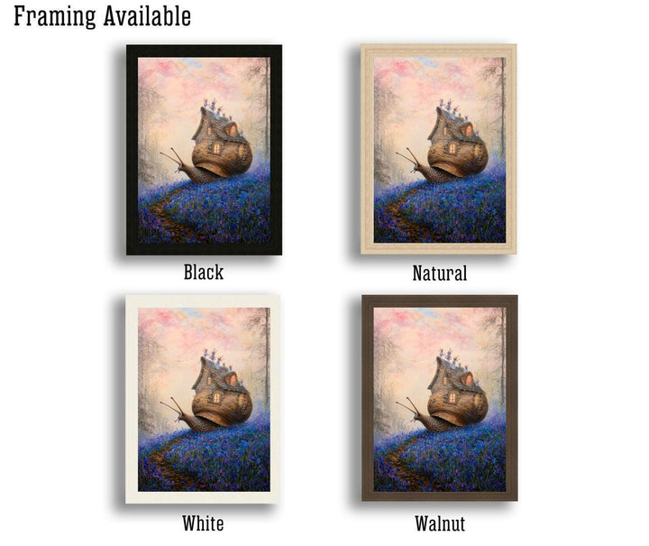 Snail Cottage Poster Whimsical Animal Artwork Cottagecore Wall Art Enchanted Nature Illustration Cozy Woodland Print Fairycore Decor