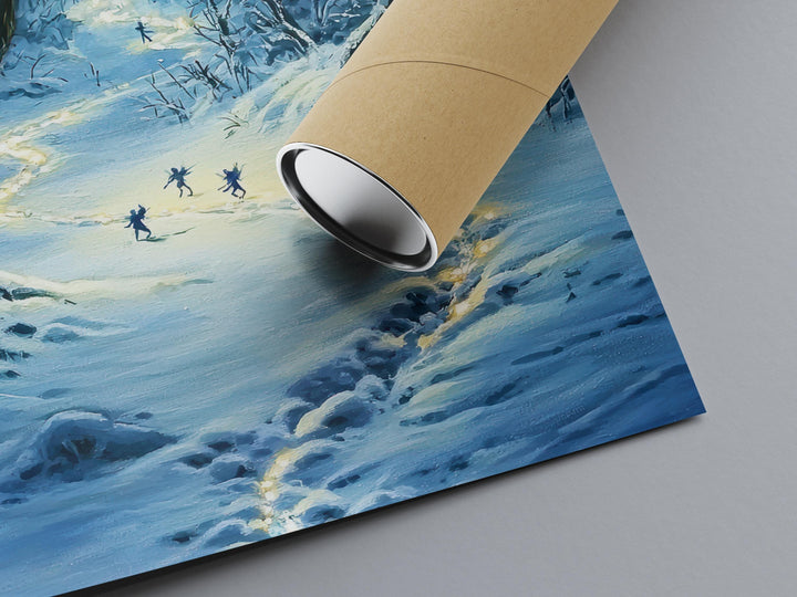 Winter Fairies Art Print | Enchanted Cottagecore Snow Scene