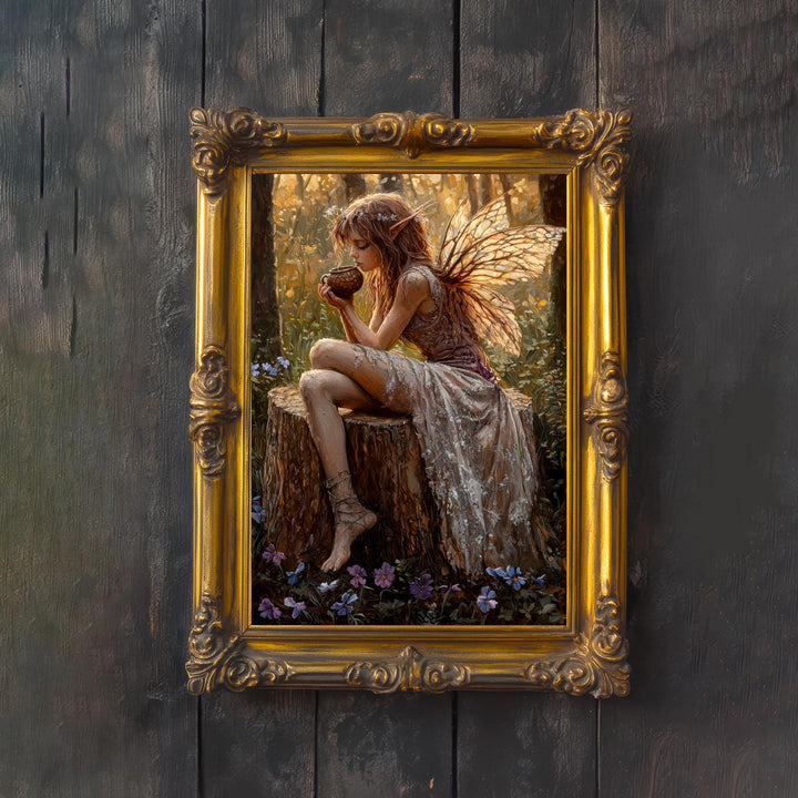Broken Fairy Poster Enchanted Woodland Artwork Magical Nature Illustration Cottagecore Wall Art Whimsical Fantasy Print Vintage Fairycore
