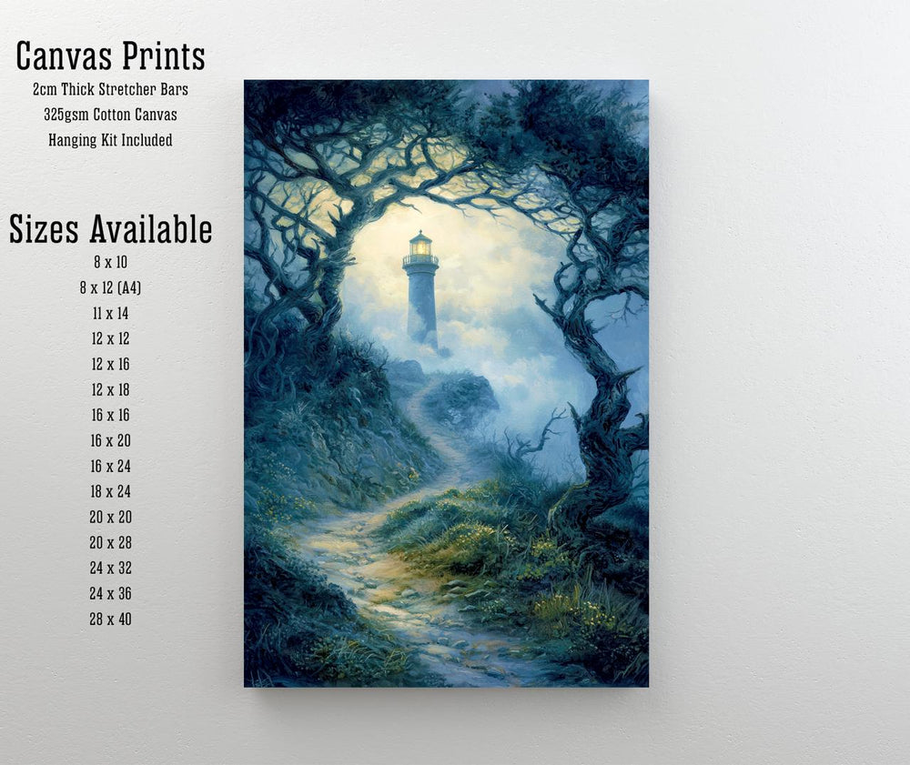 Enchanted Lighthouse Poster: Cottagecore Coastal Wall Art