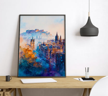 Edinburgh watercolor poster Wall Art Edinburgh Wall Hanging Home Décor Edinburgh Gift Art Lovers Scotland Art Lover Gift Scotland wall art