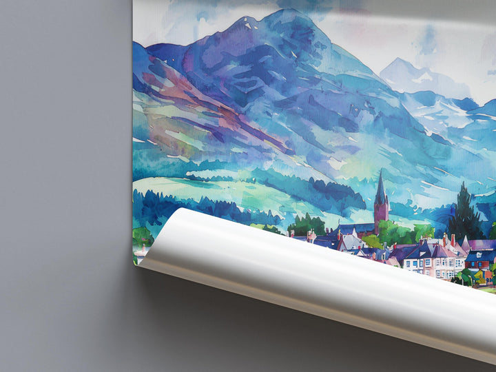 Fort William watercolor poster Wall Art Fort William Wall Hanging Home Décor Fort William Gift Art Lovers Scotland Art Lover Gift Scotland