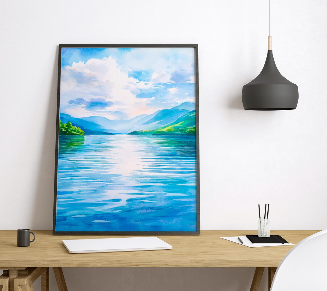 Loch Lomond watercolor poster Wall Art Loch Lomond Wall Hanging Home Décor Loch Lomond Gift Art Lovers Scotland Art Lover Gift Scotland