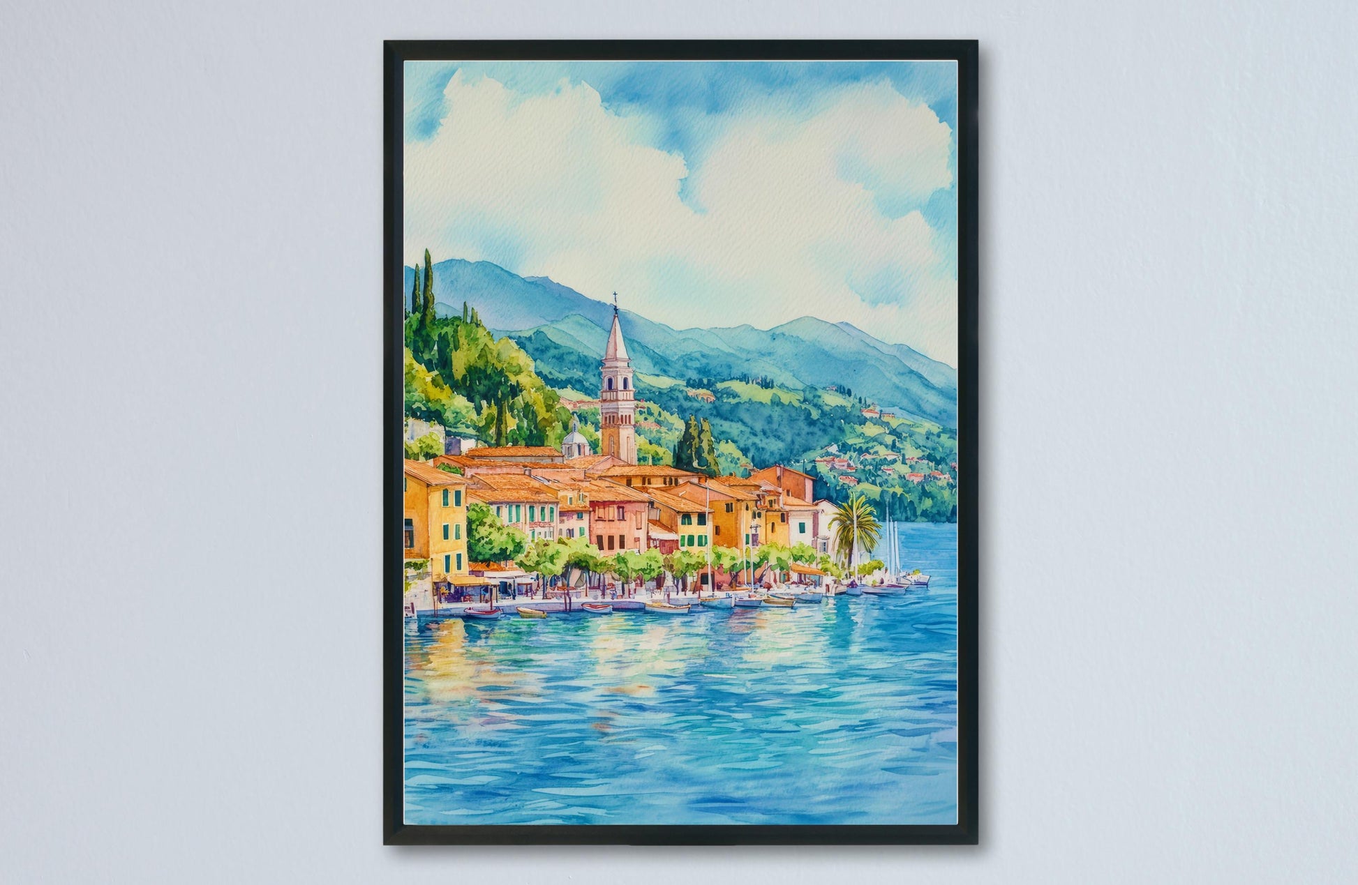 Lake Maggiore Watercolor Poster Wall Art Lake Maggiore Wall Hanging Home Décor Lake Maggiore Gift Art Lovers Italy Art Lover Gift Print