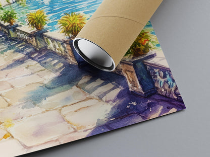 Lake Como Watercolor Poster Wall Art Lake Como Wall Hanging Home Décor Lake Como Gift Art Lovers Italy Art Lover Gift, Italian Print