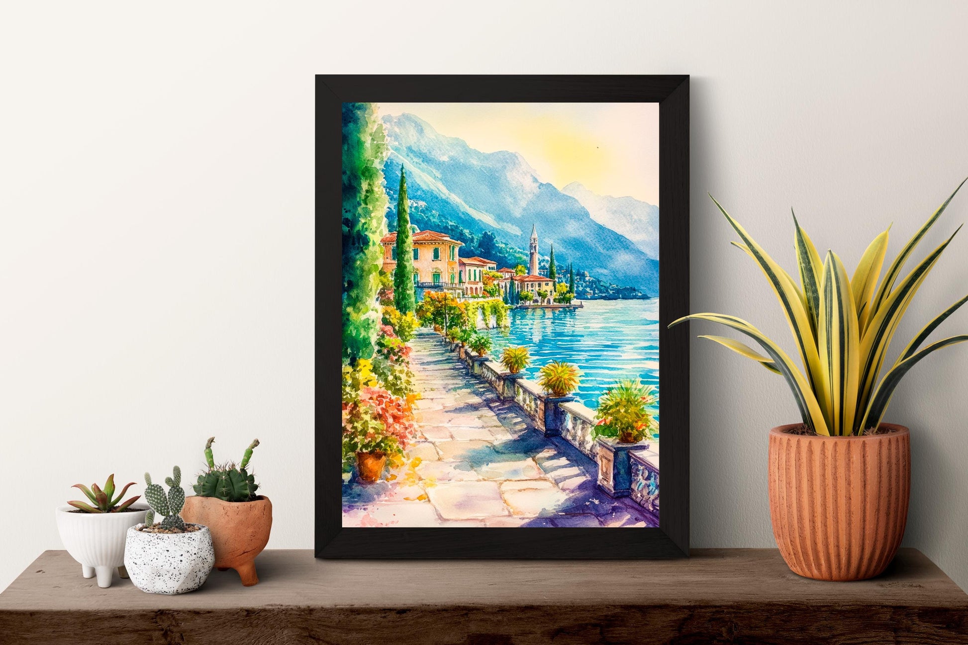 Lake Como Watercolor Poster Wall Art Lake Como Wall Hanging Home Décor Lake Como Gift Art Lovers Italy Art Lover Gift, Italian Print