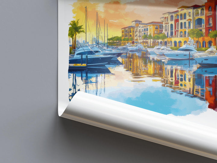 Naples Florida Watercolor Poster Wall Art Naples Florida Wall Decor Home Décor Naples Florida Gift USA Art Lover Gift, Travel Souvenir Print