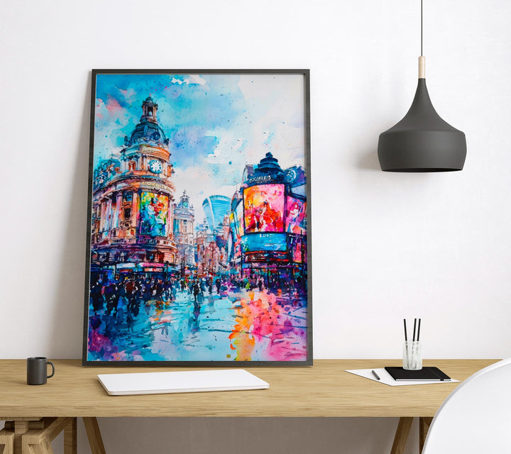 Piccadilly Circus watercolor poster Wall Art Piccadilly Circus Wall Hanging Home Décor Piccadilly Circus Gift Art Lovers England Art Lover